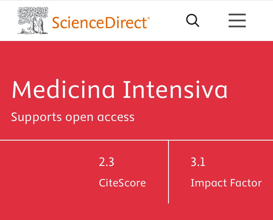 Medicina Intensiva.
Nuevo sumario (Agosto)

sciencedirect.com/journal/medici…
