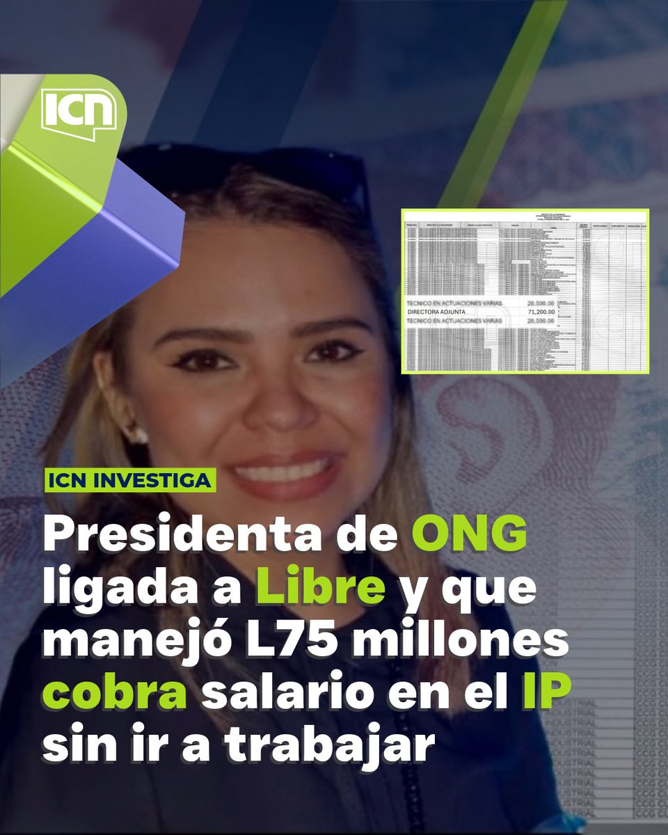 #ICNinvestiga🔴| 𝐏𝐫𝐞𝐬𝐢𝐝𝐞𝐧𝐭𝐚 𝐝𝐞 𝐎𝐍𝐆 𝐥𝐢𝐠𝐚𝐝𝐚 𝐚 𝐋𝐢𝐛𝐫𝐞 𝐲 𝐪𝐮𝐞 𝐦𝐚𝐧𝐞𝐣𝐨́ 𝐋𝟕𝟓 𝐦𝐢𝐥𝐥𝐨𝐧𝐞𝐬 𝐜𝐨𝐛𝐫𝐚 𝐬𝐚𝐥𝐚𝐫𝐢𝐨 𝐞𝐧 𝐞𝐥 𝐈𝐏 𝐬𝐢𝐧 𝐢𝐫 𝐚 𝐭𝐫𝐚𝐛𝐚𝐣𝐚𝐫

Linda María Ordóñez, presidenta de la ONG Manos a la Obra (AMO) vinculada al