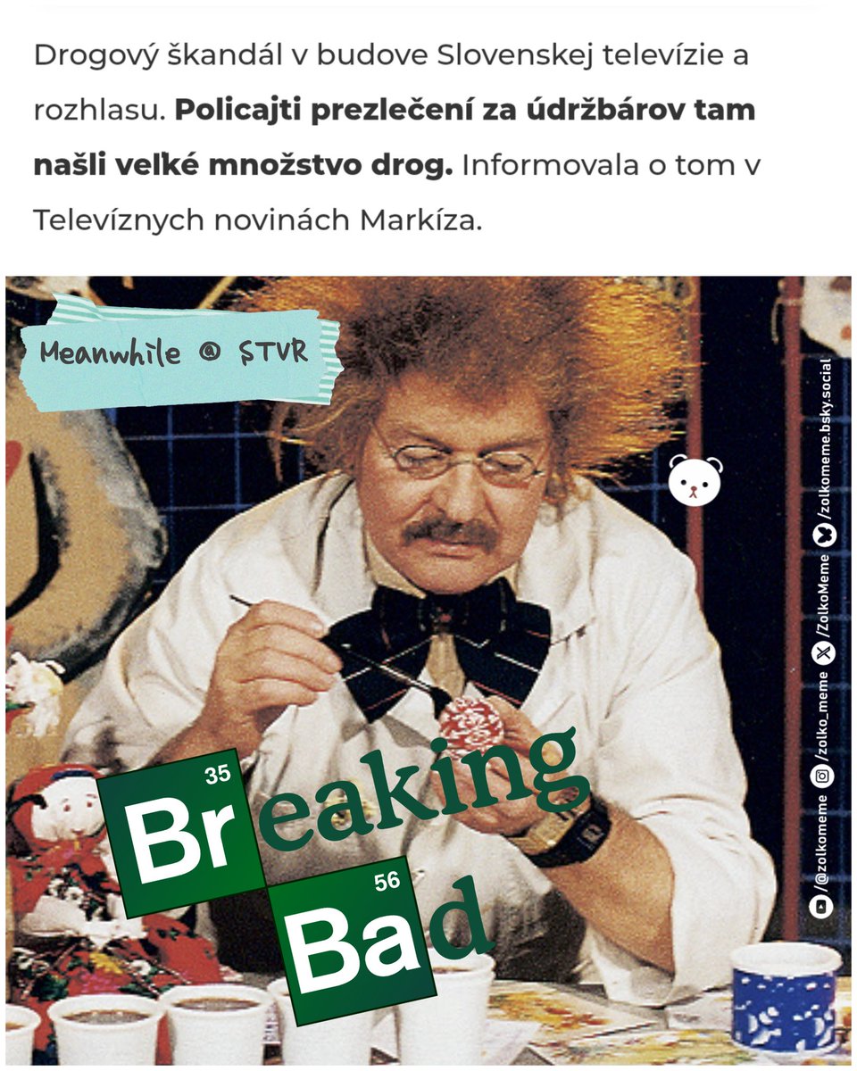 ZolkoMeme's tweet image. Decká moje osprostené... #stvr #majsterN #methlab #meme #zolko