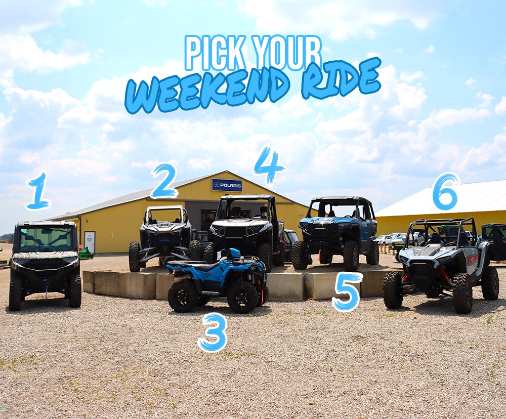 It's the long weekend: the sun is shining, the trails are calling and these machines are up for grabs... Which one are you choosing?😏

#polaris #powersports #longweekend #sportsman #ranger #rzr #xpedition #pickyourride