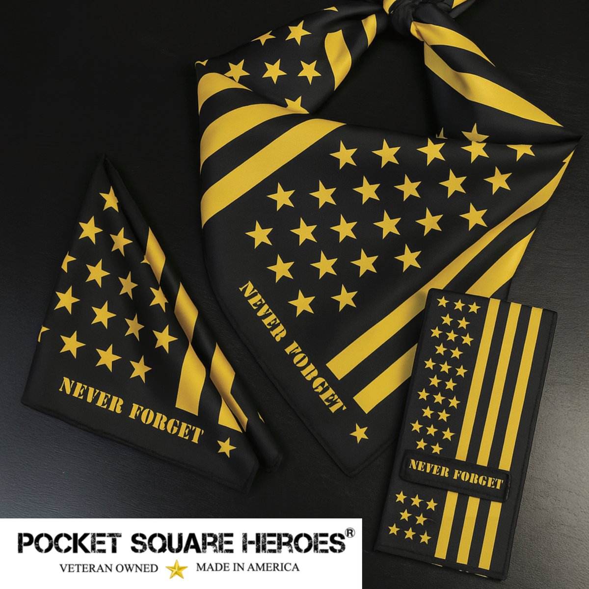 🇺🇸 Huge thanks to <a href="/PS_Heroes/">Pocket Square Heroes</a>  — a Veteran-owned brand creating award-winning, patriotic accessories for those who serve.

They designed a custom Pocket Square &amp; Freedom Scarf for our #SWAM25 Navy SEAL Gold Star Tribute Dinner.

🎯 Limited supply → swam.org/our-shop
