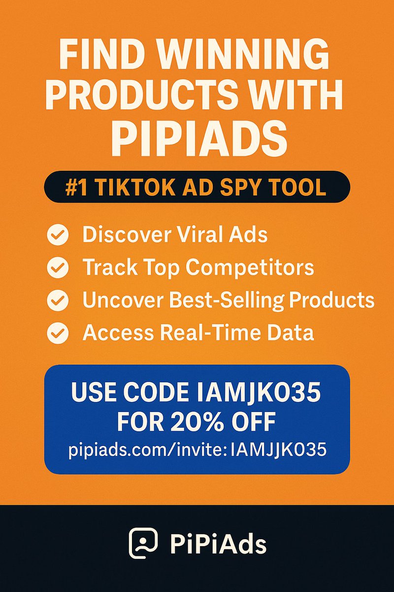jkworld035's tweet image. Find Winning Products with PiPiAds | #1 TikTok Ad Spy Tool – Get 20% OFF!
pipiads.com/?invite=IAMJK0…
#PiPiAds #AdSpyTool #TikTokAds #Dropshipping #FindWinningProducts #EcommerceTools #MarketingTools #TikTokBusiness #SpyTool #AdLibrary