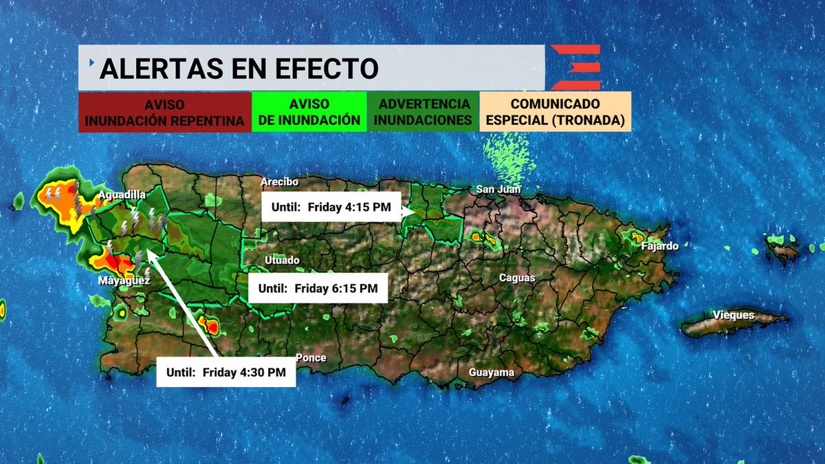 Una 𝐀𝐝𝐯𝐞𝐫𝐭𝐞𝐧𝐜𝐢𝐚 𝐝𝐞 𝐈𝐧𝐮𝐧𝐝𝐚𝐜𝐢𝐨𝐧𝐞𝐬 está en efecto para: San Sebastian, Lares, Adjuntas, Maricao, Las Marias hasta las 8/01 6:15PM