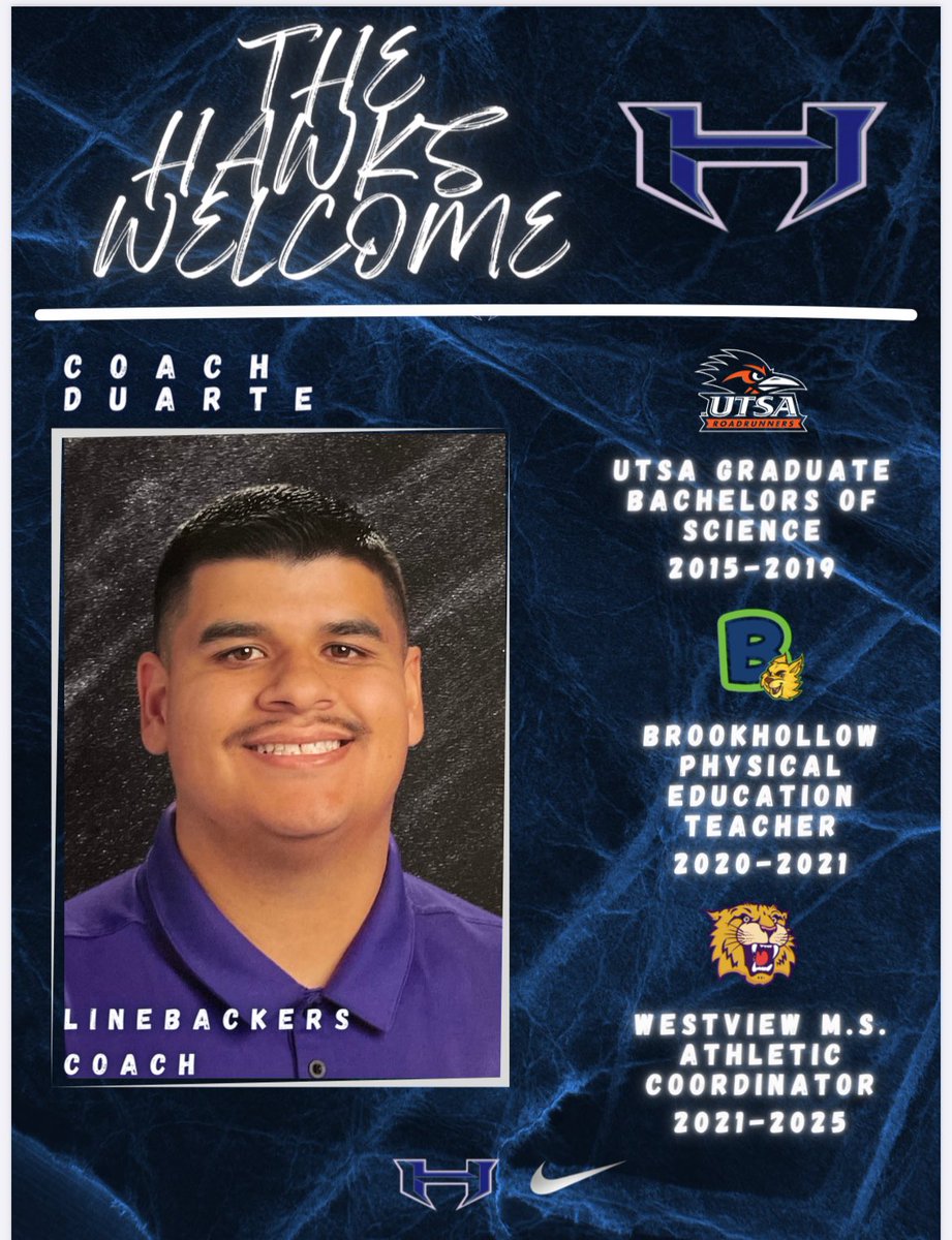 Hawk Football (@hendricksonfb) on Twitter photo We want to welcome <a href="/coachMGDuarte/">Manny Duarte</a> to our staff! He comes to us from Westview middle school as the coordinator, and was also a former graduate of Hendrickson! He is 100% bought in to our school and athletic culture! We want to welcome <a href="/coachMGDuarte/">Manny Duarte</a> to our staff! He comes to us from Westview middle school as the coordinator, and was also a former graduate of Hendrickson! He is 100% bought in to our school and athletic culture!