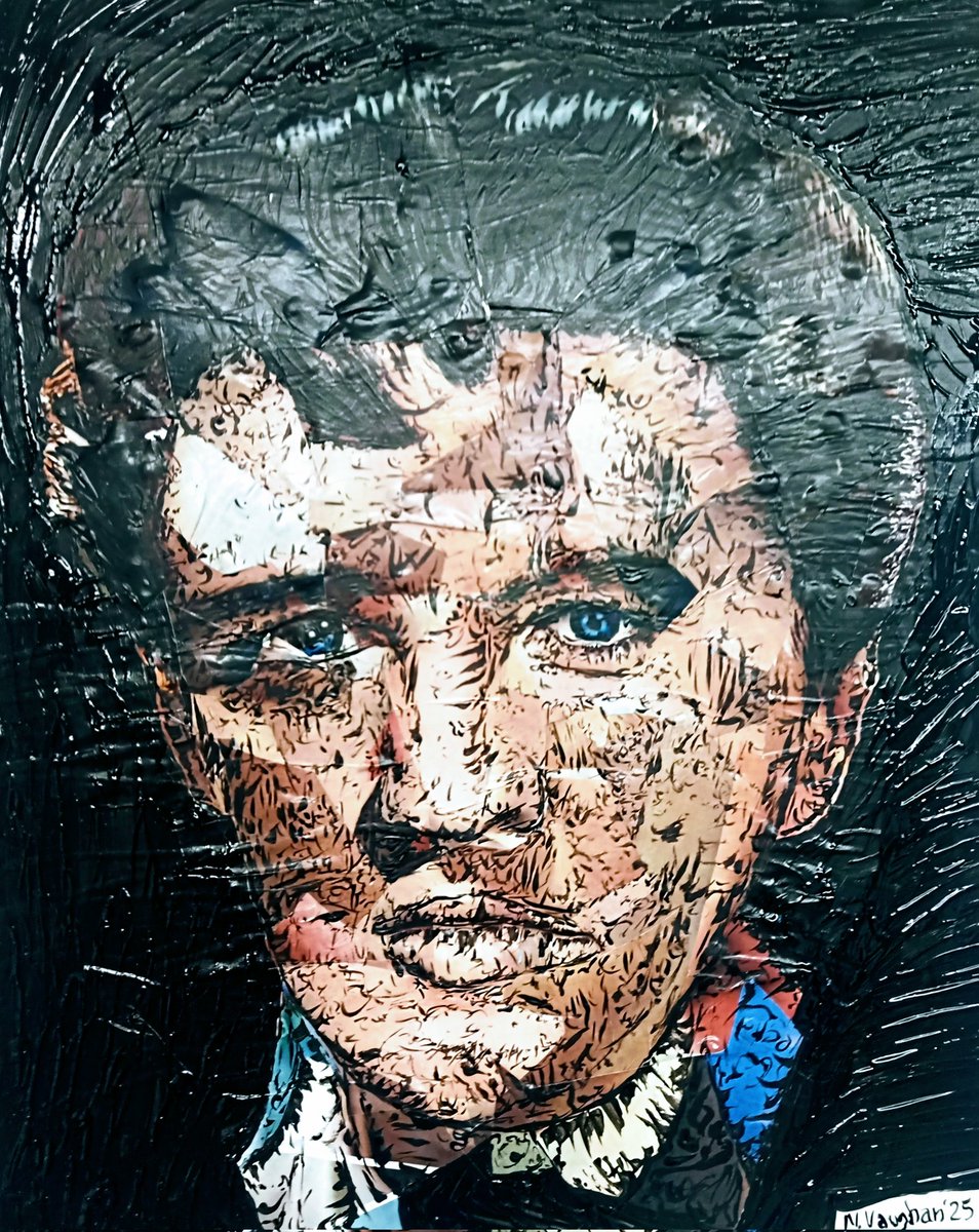 Nicholas Vaughan (@ndmvaughan) on Twitter photo This time, it's 'Ol Blue Eyes himself! A fifties rocker who knew no boundaries when it came to his obsession for hamburgers.  He loved his momma, and sent chills up the spines of the god fearing folk with his crazy jive moves.
#mixedmedia #celebrity #mixedmediaartist #artist #art This time, it's 'Ol Blue Eyes himself! A fifties rocker who knew no boundaries when it came to his obsession for hamburgers.  He loved his momma, and sent chills up the spines of the god fearing folk with his crazy jive moves.
#mixedmedia #celebrity #mixedmediaartist #artist #art