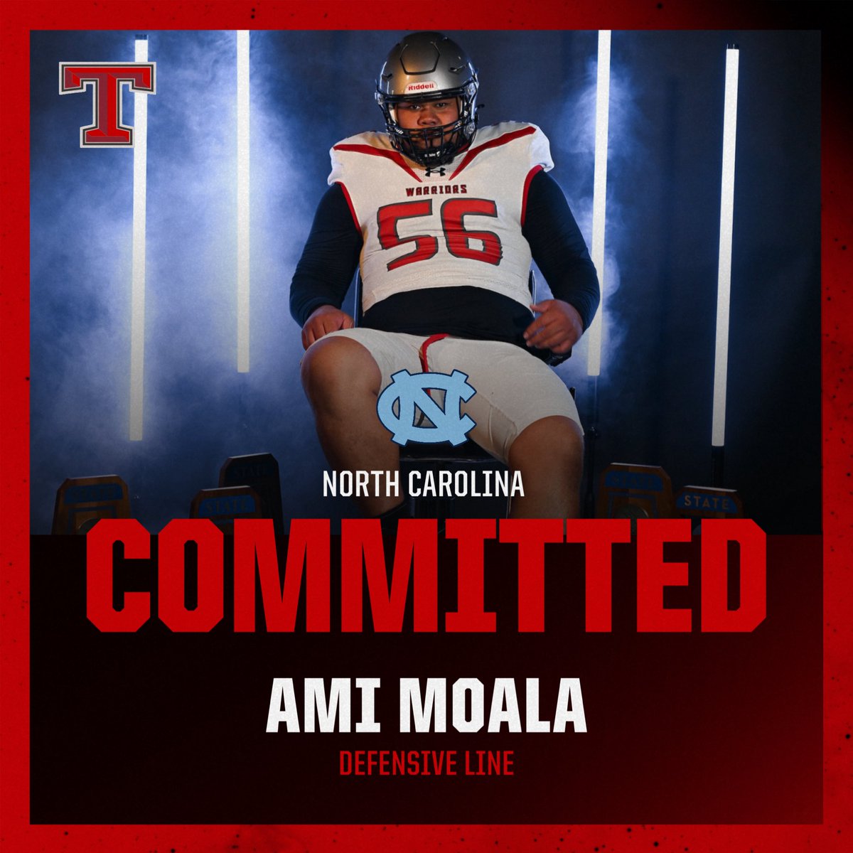 Congrats Ami Moala, our 2026 DL, on your commitment to North Carolina!
#GoHeels
#OutWorkEmAll