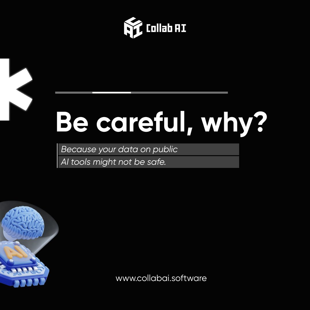 CollabAI1's tweet photo. Think your data is safe on public AI tools? Think again.
At Collab AI, we give you a secure AI workspace where your ideas stay yours.
Schedule your demo today!
🌐 https://t.co/qQv6Du0qlI
#AIAutomation #DataPrivacy #SecureAI #PrivateAI #AIforBusiness #DataProtection #CollabAI https://t.co/5MnKbaqaCk