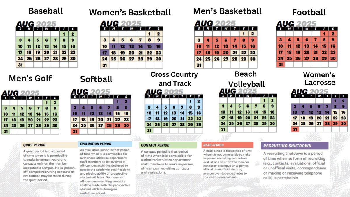 August recruiting calendars 🤘
