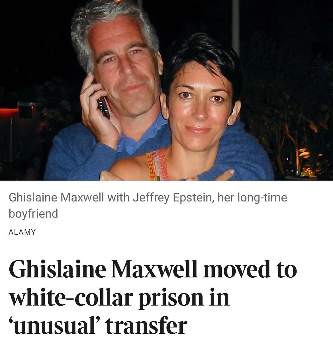 Disgraceful Special Treatment and Privileges For Convicted Sex Offender And Child Sex Trafficker Ghislaine Maxwell 🤬💣💀

Maxwell has been quietly transferred from a federal prison in Florida to a minimum-security jail in Texas after meeting justice department officials who