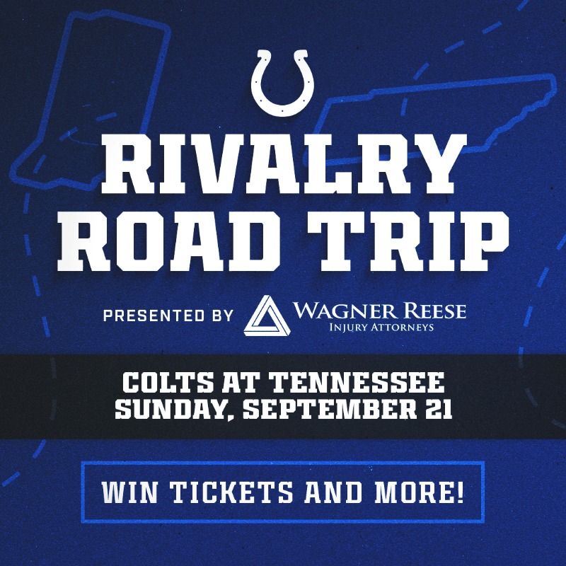 Colts's tweet photo. Enter now for your chance to win a VIP trip for two to Nashville, TN to watch the Colts on September 21st!