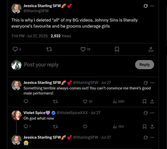 some1undersun's tweet photo. @SedonaReign @ninanovaxoxo @lovestephanie22 Yeah, and there's another guy who was in contact with an underage girl while receiving nude photos from her, intending to debut her in porn when she turns 18. That's also despicable behavior.🤮https://t.co/KPl5SyIQQY