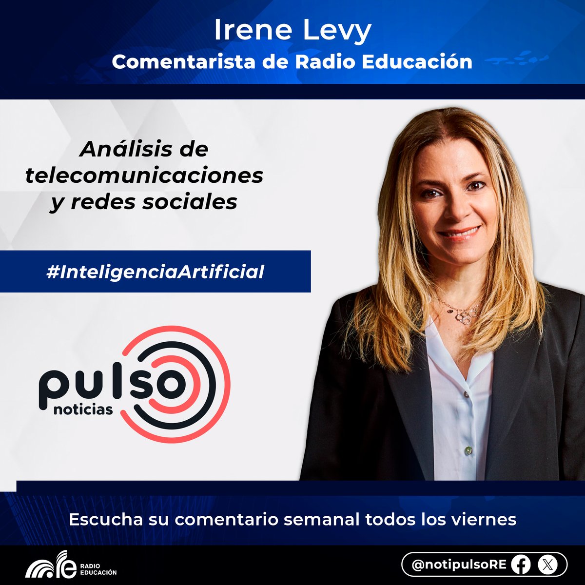 Pulso Noticias de Radio Educación (@notipulsore) on Twitter photo Esta mañana en #PulsoNoticias de <a href="/RadioEducacion/">Radio Educación</a>, <a href="/soyirenelevy/">Irene Levy</a> nos habló en su columna semanal sobre los avances en México a nivel legislativo y judicial en torno a la #InteligenciaArtificial. 🧠
Escucha su comentario aquí ⬇️
e-radio.edu.mx/Noticiarios-pu… Esta mañana en #PulsoNoticias de <a href="/RadioEducacion/">Radio Educación</a>, <a href="/soyirenelevy/">Irene Levy</a> nos habló en su columna semanal sobre los avances en México a nivel legislativo y judicial en torno a la #InteligenciaArtificial. 🧠
Escucha su comentario aquí ⬇️
e-radio.edu.mx/Noticiarios-pu…