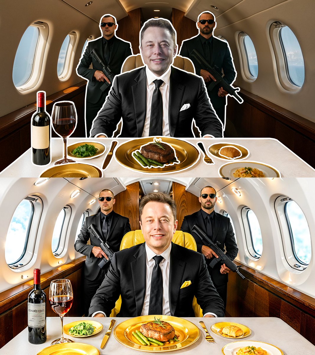 kaenzfx's tweet photo. ''How The Richest Billionaires Secretly Travel'' ✈️ 

Thumbnail made for @RealWealthVault  

Before and After ↓ https://t.co/ahLt53rKpI