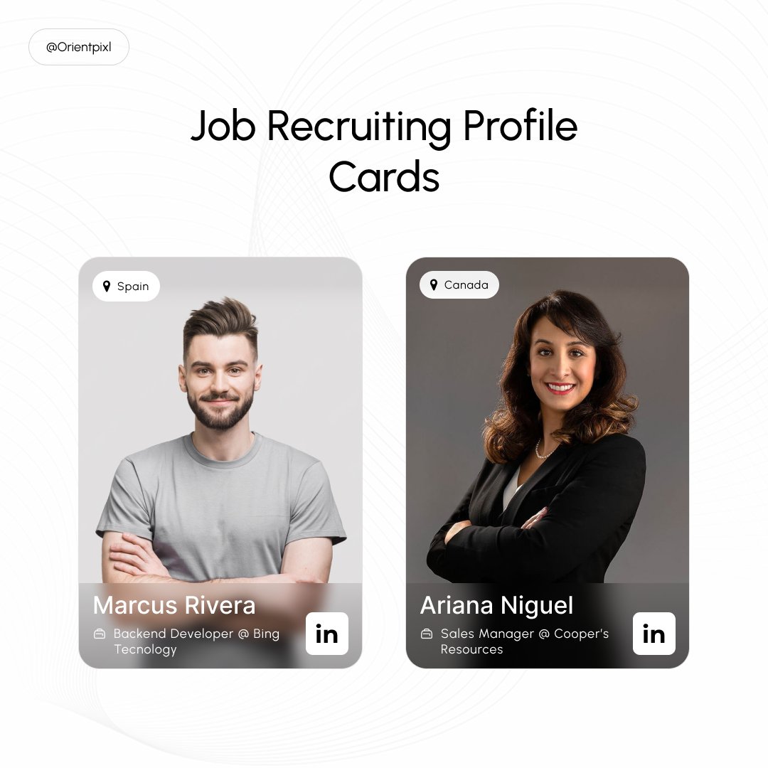 76thDesigns's tweet photo. Job recruiting profile cards. What do you think? Job recruiters can see what matters most before going further into details.
.
.
#UIDesign #UXDesign #RecruitmentTech #ProductDesign #SmartUI #HRTech #UserExperience #InterfaceDesign #DesignForRecruiters #Orientpixl #UIUXDesigner https://t.co/T5t3nUn98V