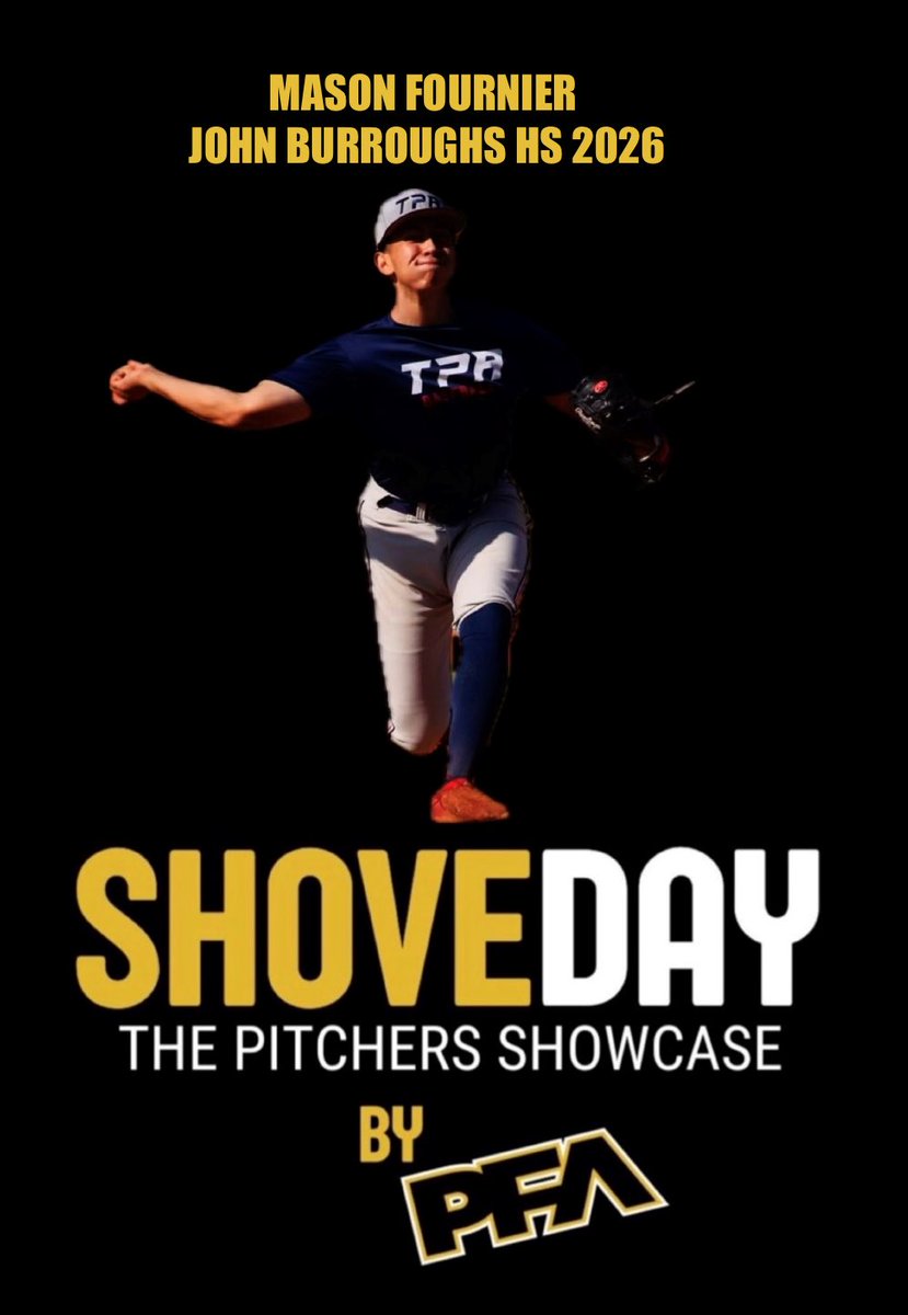Mason Fournier (@masonfournier4) on Twitter photo I will be pitching at <a href="/TheShoveDay/">TheShoveDay</a> on August 2nd at 9 AM
<a href="/CAARainel10/">Rainel Caranto-Regional Advisor</a> <a href="/SideArmNation/">Geoff Freeborn 🌍</a> <a href="/baseball_jbhs/">JBHS Baseball</a> <a href="/PFAsportsSFV/">PFA Sports SFV</a> I will be pitching at <a href="/TheShoveDay/">TheShoveDay</a> on August 2nd at 9 AM
<a href="/CAARainel10/">Rainel Caranto-Regional Advisor</a> <a href="/SideArmNation/">Geoff Freeborn 🌍</a> <a href="/baseball_jbhs/">JBHS Baseball</a> <a href="/PFAsportsSFV/">PFA Sports SFV</a>