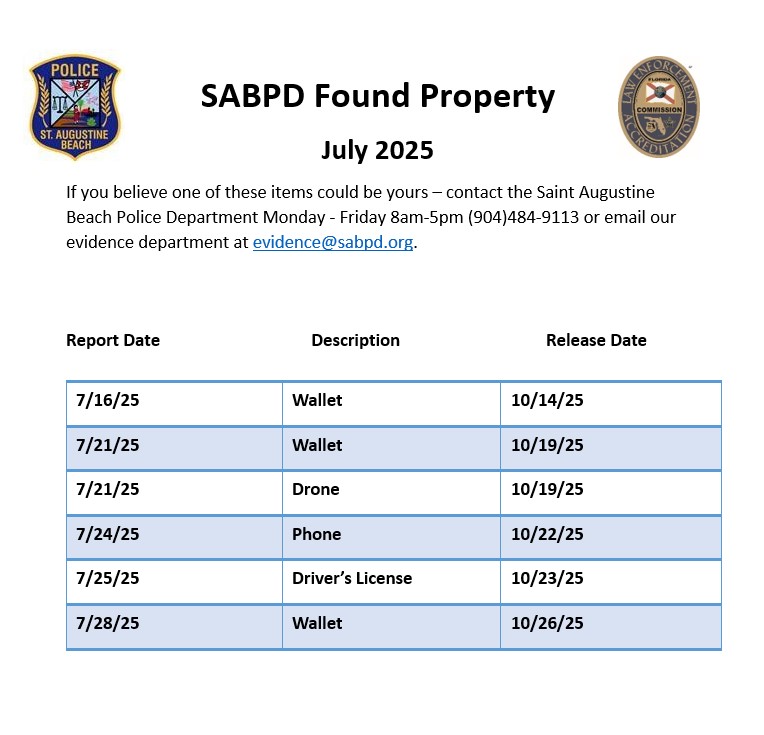 St. Augustine Beach Police Department tweet media