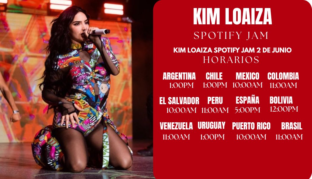 ! LINDURAS ! 🚨🚨

Mañana tendremos una súper jam para escuchar a Kim Loaiza la jam está organizada por: <a href="/Sele_lou13/">sele_lou13</a> 

Compartan este post para que más Linduras se sepan que mañana hay sala Jam

#kimberlyloaiza #Spotify #musica