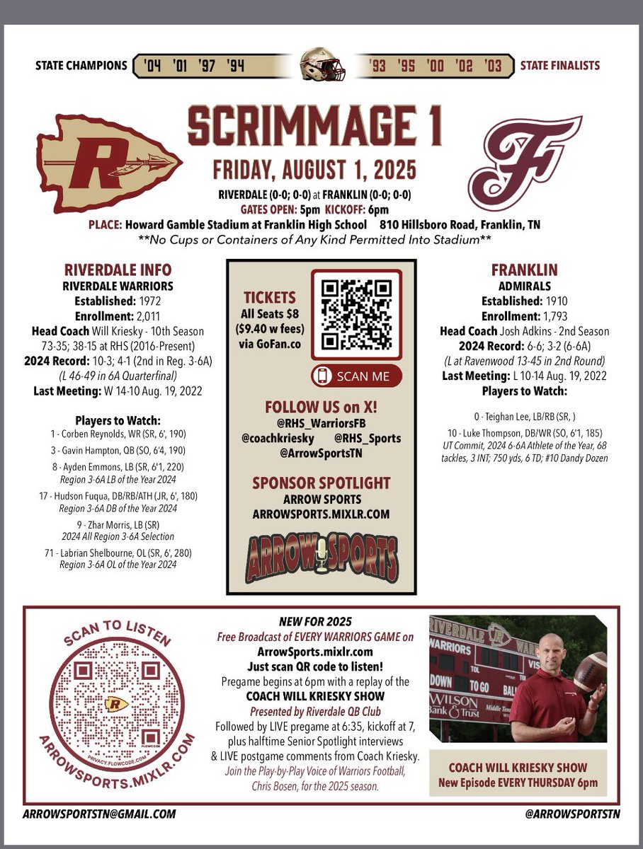 Gavin Hampton — QB (@gavin_hampton3) on Twitter photo Come see <a href="/RHS_WarriorsFB/">Riverdale Football</a> battle Franklin HS tonight in Franklin! <a href="/coachkriesky/">Will Kriesky</a> <a href="/jbarnes005/">Justin Barnes</a> Come see <a href="/RHS_WarriorsFB/">Riverdale Football</a> battle Franklin HS tonight in Franklin! <a href="/coachkriesky/">Will Kriesky</a> <a href="/jbarnes005/">Justin Barnes</a>