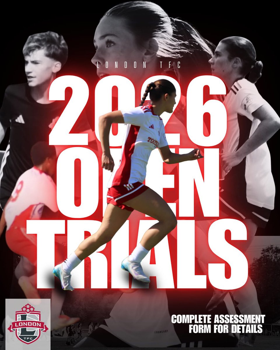 🔥 Open Assessments Now Open – London TFC 2026 🔥

Are you new and ready to take the next step?

We’re welcoming boys &amp; girls born 2009–2018 to join our Open Assessments for the 2026 season.

Whether you’re just starting or ready to level up — this is your moment.
