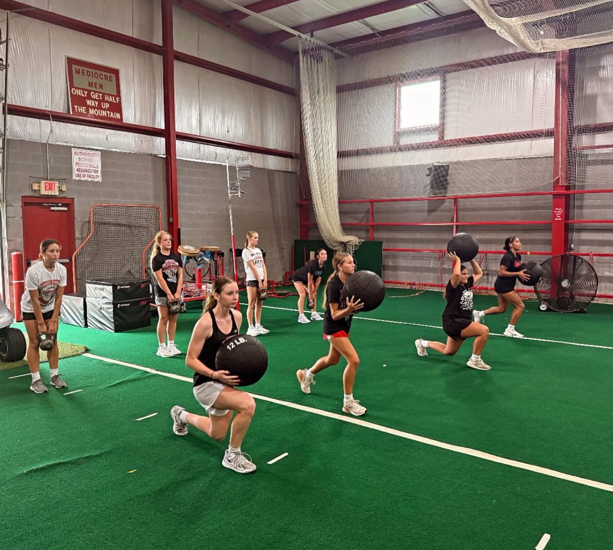 LadyRedBball's tweet image. Big thank you to  Eric Jordan and Next Level Fitness. The best around and a big believer in what he does. Our goal was to get bigger, stronger and faster. Our game is built on speed and strength and we need to play fast. Thought he did a great job all summer pushing our girls.