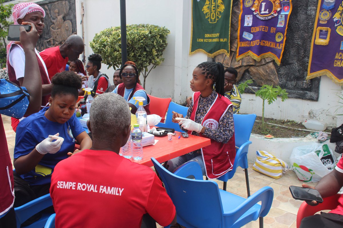gyenyameleo's tweet photo. Where there’s a need, there are Lions &amp; Leos! 🦁💙
Together with RM Nii Adote Otintor II – Sempe Mantse &amp; Ga State Mankralo, and clubs from Accra Gye Nyame, Metro, City, Ultimate &amp; Platinum, we offered free health screenings to fight diabetes &amp; more.

Want to join us? DM now! 💬 https://t.co/cpUfyPWsfW