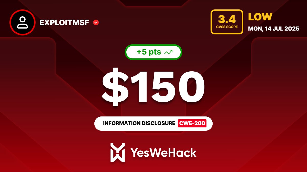 exploit_msf's tweet image. Just got a reward for a vulnerability submitted on @yeswehack -- Information Disclosure (CWE-200). yeswehack.com/hunters/exploi… #YesWeRHackers #bugbountytips
Tip: Read senesitive data for aem cloud in /.json