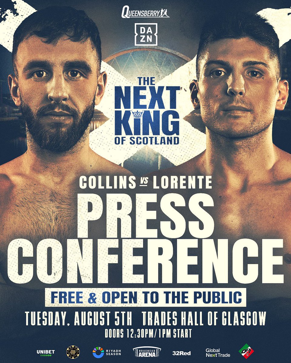 A clash of the 𝐮𝐧𝐝𝐞𝐟𝐞𝐚𝐭𝐞𝐝 for the EBU European Featherweight Title 😤🔥

Join us LIVE and FREE this Tuesday as they come face-to-face for the first time⚡️

#CollinsLorente | Oct 4 | Glasgow, Scotland