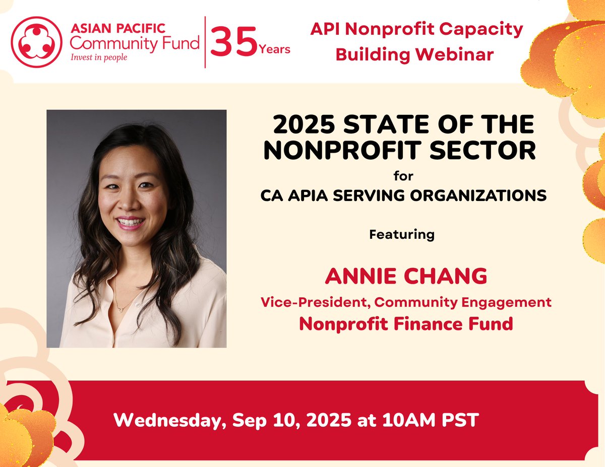 📊 Join Annie Chang of <a href="/nff_news/">Nonprofit Finance Fund</a> on Sept 10 at 10 AM PT for key insights from NFF’s latest survey—focused on APIA-serving CA nonprofits.
Gain practical strategies &amp; connect w/ experts.
 ✅ Register by Sept 8
 🔗link in bio
 #APIA #Nonprofits #SectorSurvey
