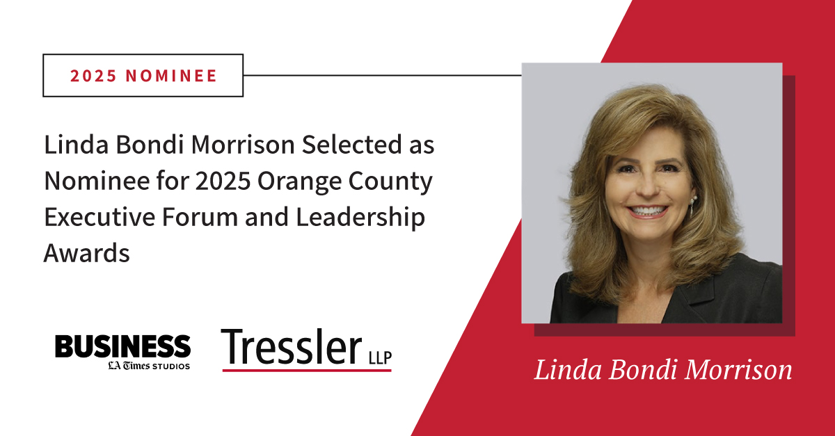 Tressler is proud to announce that the <a href="/latimesstudios_/">LA Times Studios</a> Business Magazine has named Linda Bondi Morrison as a nominee for the 2025 Orange County Executive Forum and Leadership Awards. We congratulate Linda on this well-deserved recognition!

Read More: bit.ly/3UaFTkm