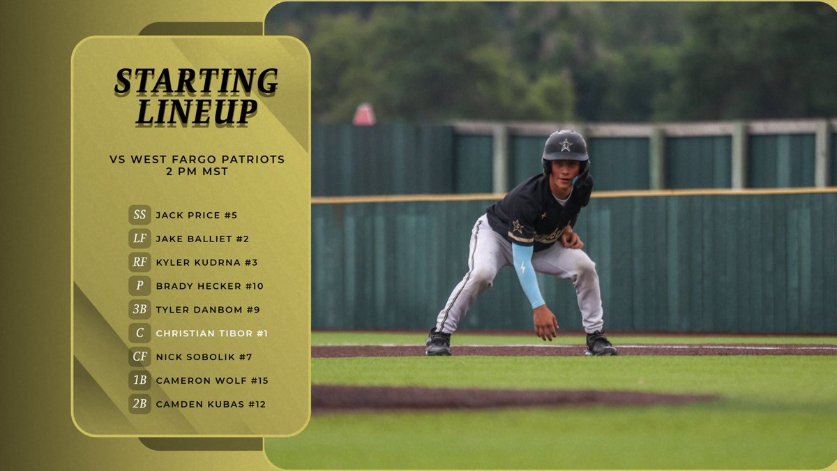 Dickinson Roughriders Post 3 Legion Baseball (@dixroughriders) on Twitter photo Hereโs how we lineup this afternoon against West Fargo: Hereโs how we lineup this afternoon against West Fargo: