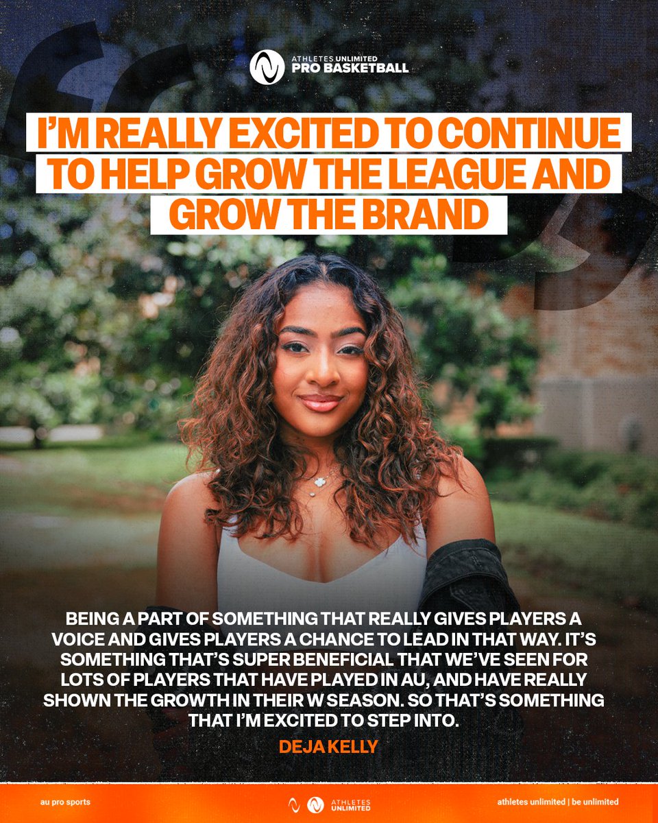 Athletes Unlimited (@auprosports) on Twitter photo "I won’t just give up that easily just because I got a few ‘no’s."
<a href="/dejakelly25/">Deja Kelly</a> is ready to unlock her full potential 📈
📖 auprosports.com/read/au-pro-ba… "I won’t just give up that easily just because I got a few ‘no’s."
<a href="/dejakelly25/">Deja Kelly</a> is ready to unlock her full potential 📈
📖 auprosports.com/read/au-pro-ba…