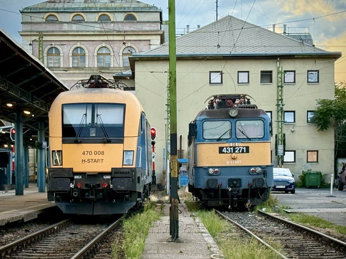 HiPa125's tweet photo. MÁV Siemens #Class470 #EuroSprinter 470 008 & Ganz #ClassV43 431 271 - Budapest-Keleti #HungarianRailways https://t.co/HE7qTVXARp
