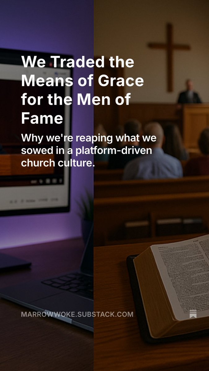 Jeffrey Perry® (@jeffreyperry09) on Twitter photo We are reaping the consequences of trading the Means of Grace and the Ministry of the Word for the teaching of gifted strangers with platforms…
open.substack.com/pub/marrowwoke… We are reaping the consequences of trading the Means of Grace and the Ministry of the Word for the teaching of gifted strangers with platforms…
open.substack.com/pub/marrowwoke…
