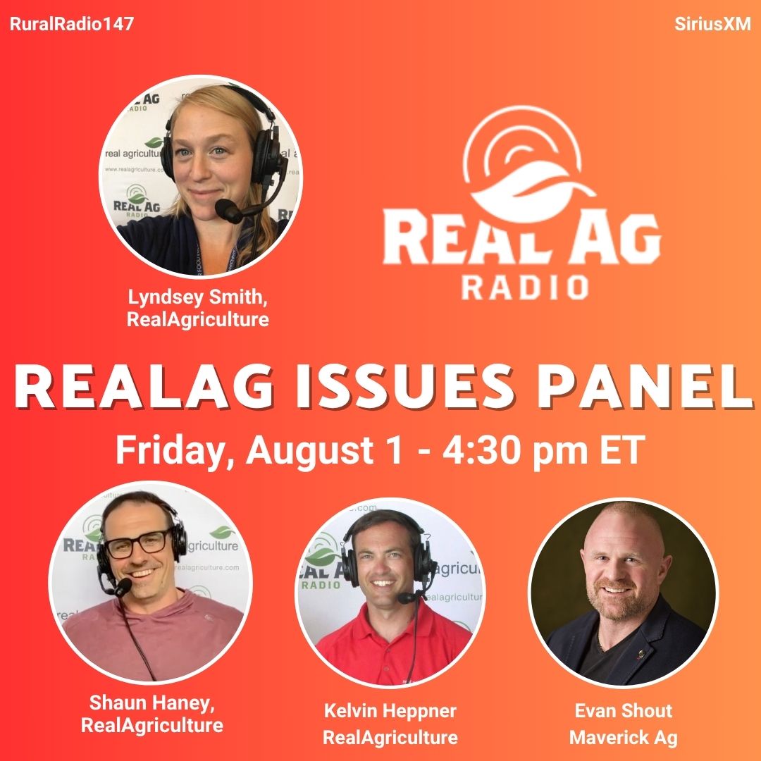 realagriculture's tweet photo. Tune in to #RealAgRadio at 430 E on @RURALRADIO147! On today’s show, host @RealLoudLyndsey is joined by @ShaunHaney and @KelvinHeppner of RealAg plus @EvanShout of @Maverick_Ag for the #RealAgIssuesPanel! #cdnag https://t.co/9n2KLJnJeM