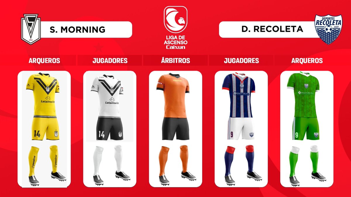 CampeonatoCL's tweet image. 👕🩳🧦 Revisa el #DressCode de la #Fecha19 de la #LigadeAscensoCaixun🏆

📌 @Stgo_Morning 🆚️ @DepRecoletaSADP 
 
📌 @ClubMagallanes 🆚 @curicounidocdp 

📌 @Cobreloa_SADP 🆚  @Rangersdetalca_

📌 @sanluis_qta 🆚  @FutbolUdeC