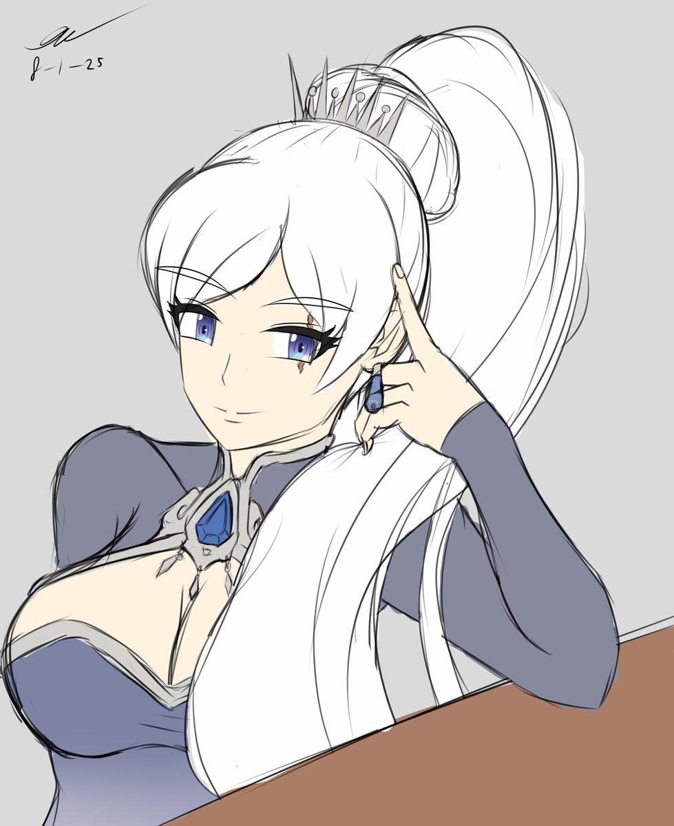 Warm up sketch for the day. Even Weiss gets tired of Ruby's endless energy sometimes.