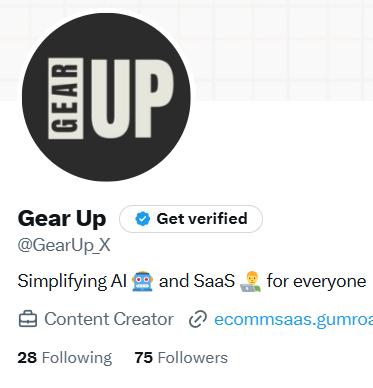 GearUp_X's tweet image. 25 more to go for 100 followers @GearUp_X 
Lets connect 
#letsconnect #saasdeveloper #ProductHunt