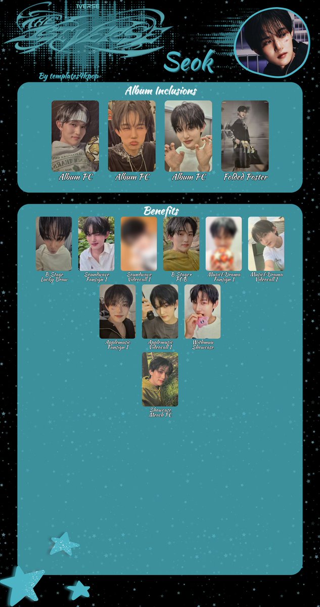 1verse the 1st verse album photocard pc member template ! 유니버스