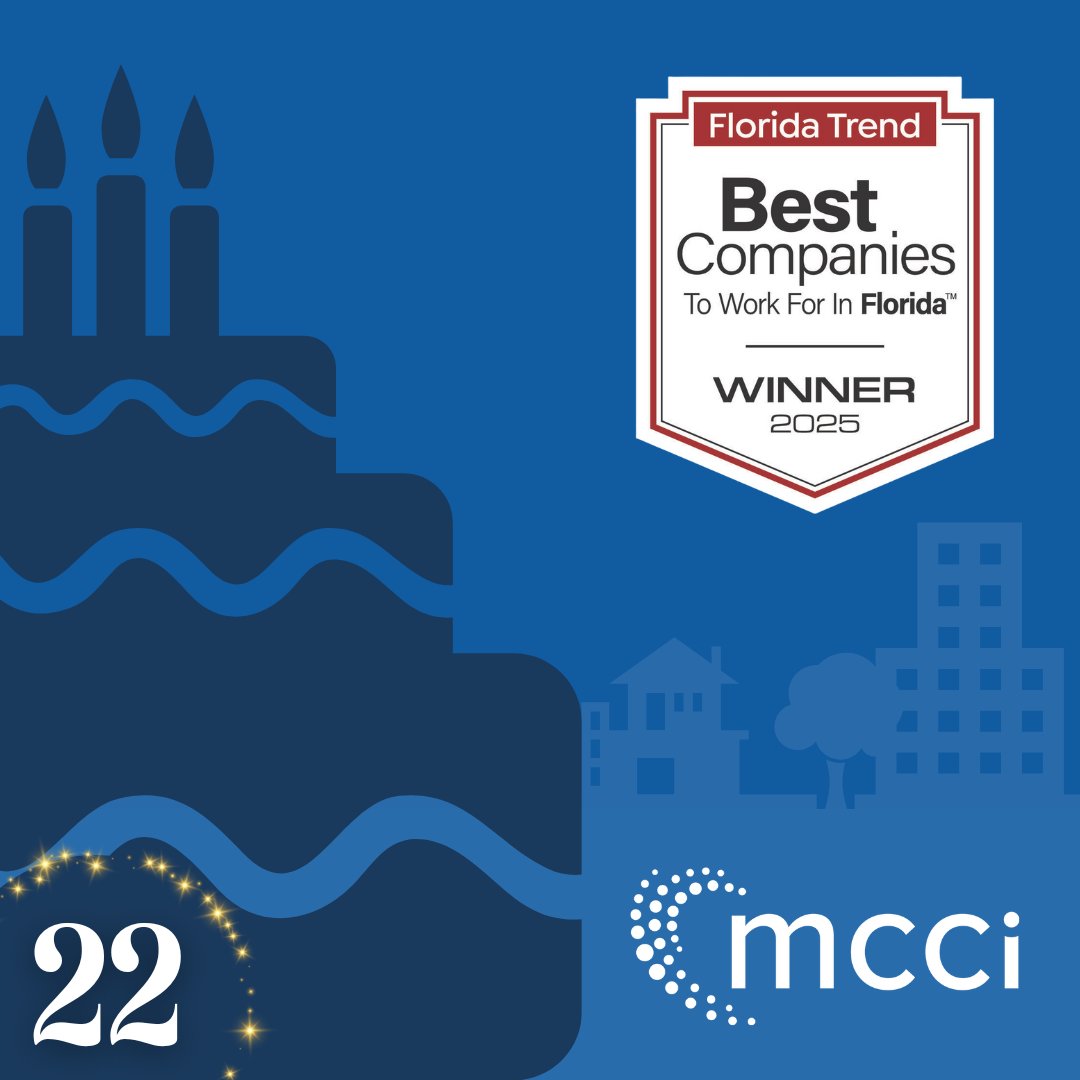 mccinnovations (@mccinnovations) on Twitter photo This week, we celebrate remarkable growth — from 2 to 200+ team members serving 2,100+ clients.
The best birthday gift? Being named one of Florida Trend’s Best Companies to Work For!
Thank you to our incredible team! 🎉
🔗 mcci.me/best
#MCCi #FloridaTrend This week, we celebrate remarkable growth — from 2 to 200+ team members serving 2,100+ clients.
The best birthday gift? Being named one of Florida Trend’s Best Companies to Work For!
Thank you to our incredible team! 🎉
🔗 mcci.me/best
#MCCi #FloridaTrend