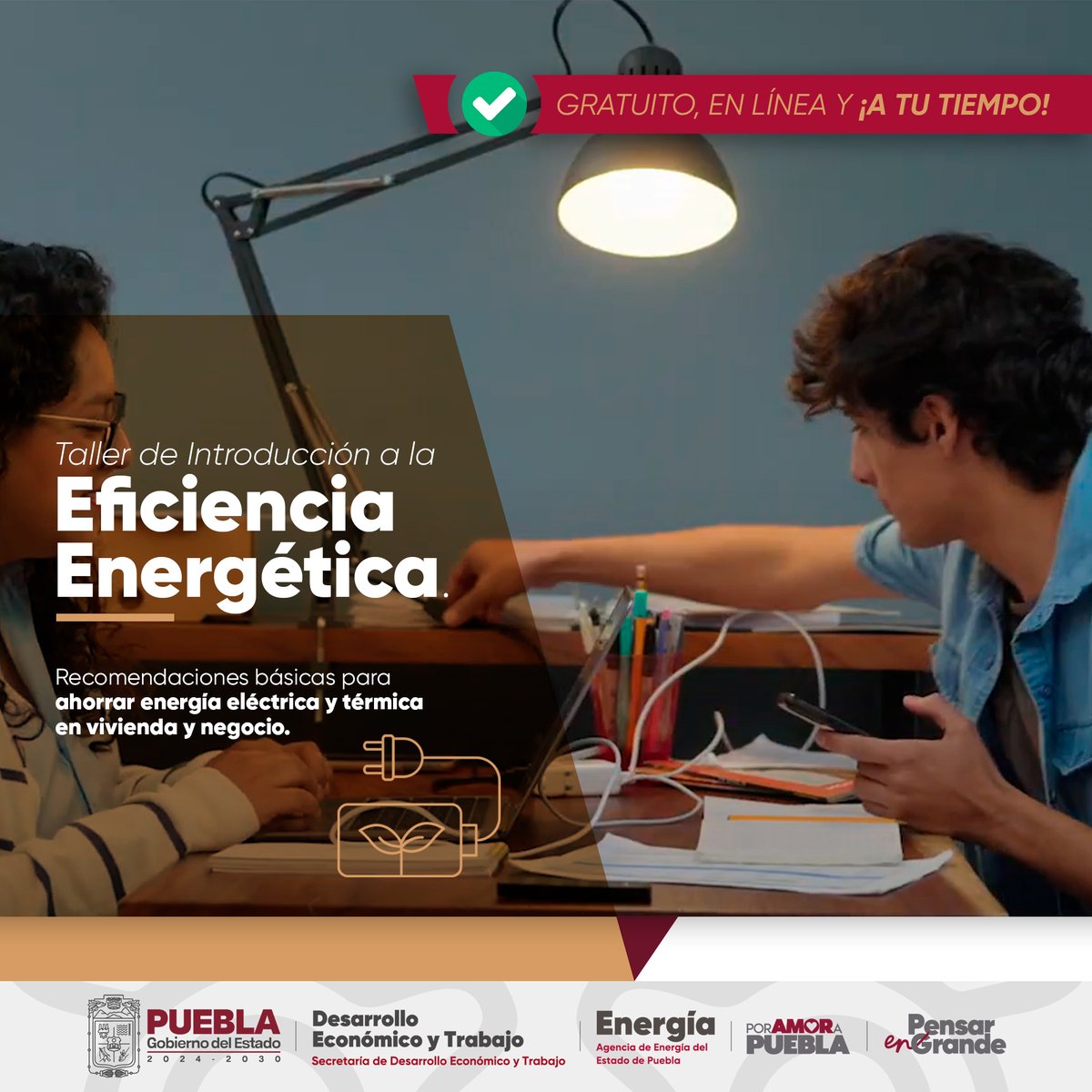 Agencia de Energía del Estado de Puebla (@energiapuebla) on Twitter photo 💸 ¡Ahorra energía y dinero desde hoy!
#PorAmorAPuebla, accede al Taller de Introducción a la Eficiencia Energética y conoce acciones simples para optimizar el consumo de energía en tu vivienda o tu negocio. 🔌
💻 bit.ly/3IKgNTy
<a href="/Gob_Puebla/">Gobierno de Puebla</a> #PensarEnGrande 💸 ¡Ahorra energía y dinero desde hoy!
#PorAmorAPuebla, accede al Taller de Introducción a la Eficiencia Energética y conoce acciones simples para optimizar el consumo de energía en tu vivienda o tu negocio. 🔌
💻 bit.ly/3IKgNTy
<a href="/Gob_Puebla/">Gobierno de Puebla</a> #PensarEnGrande