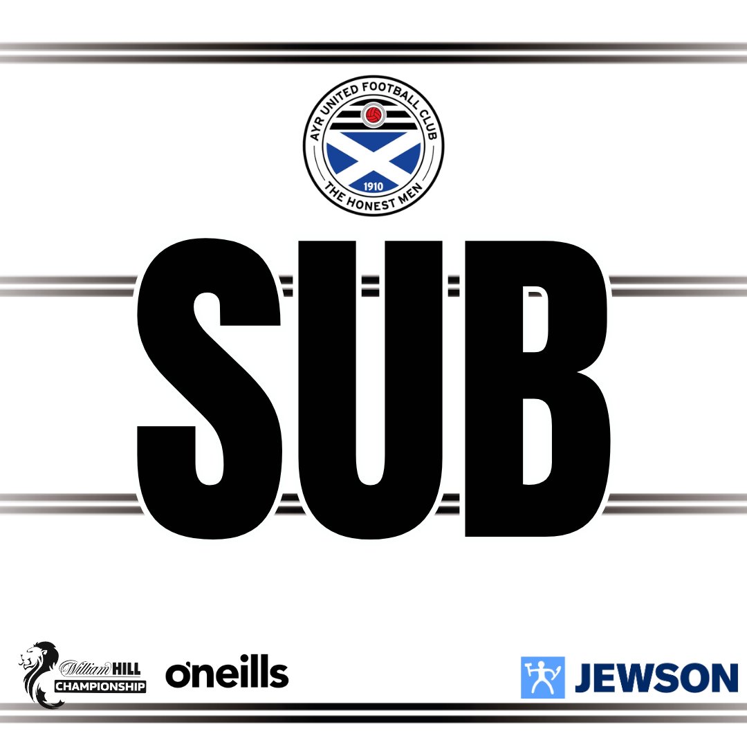 60' | 🔁 | Substitution 🏁
➡️ Ethan Walker
⬅️ Jude Bonnar

Arbroath [0 - 1] Ayr
#WeAreUnited