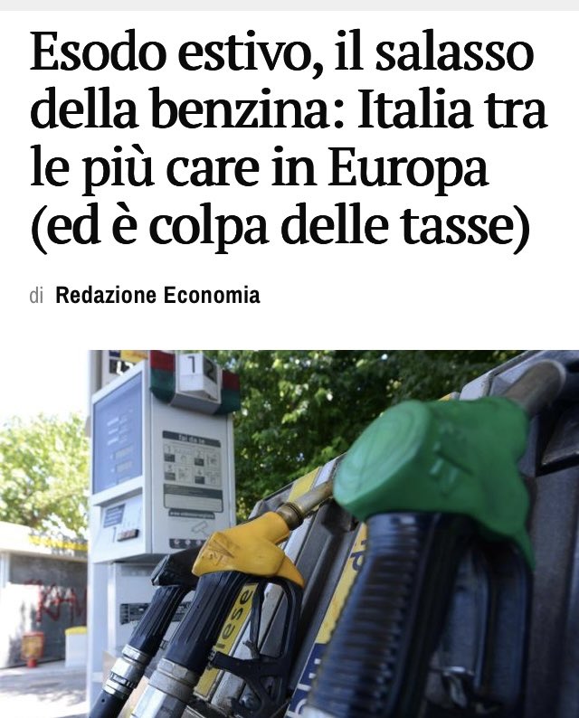 Come era la storia che Meloni e Salvini dovevano abolire le accise? Per colpa delle tasse abbiamo la benzina tra le più care d’Europa.