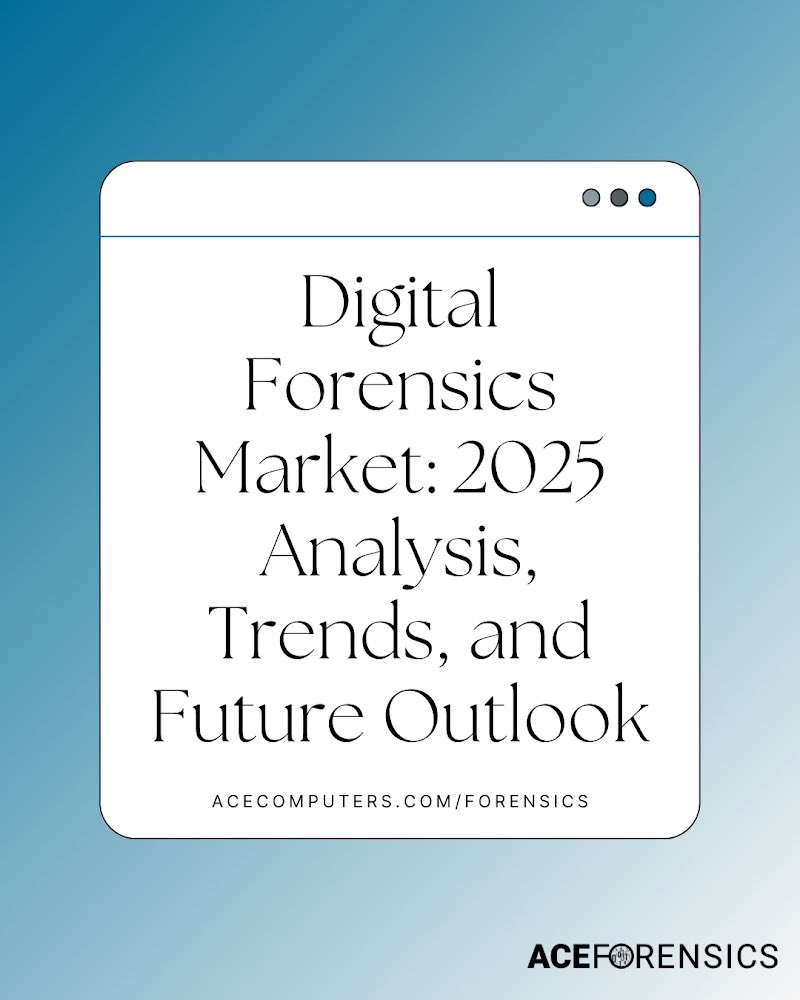 AceForensicsUS's tweet image. The digital forensics market is booming—expected to nearly double by 2028. Discover the key trends driving this growth and what it means for the future of investigations. Read the full article here linkedin.com/pulse/digital-…

#DigitalForensics
#ForensicWorkstation 
#AceForensics