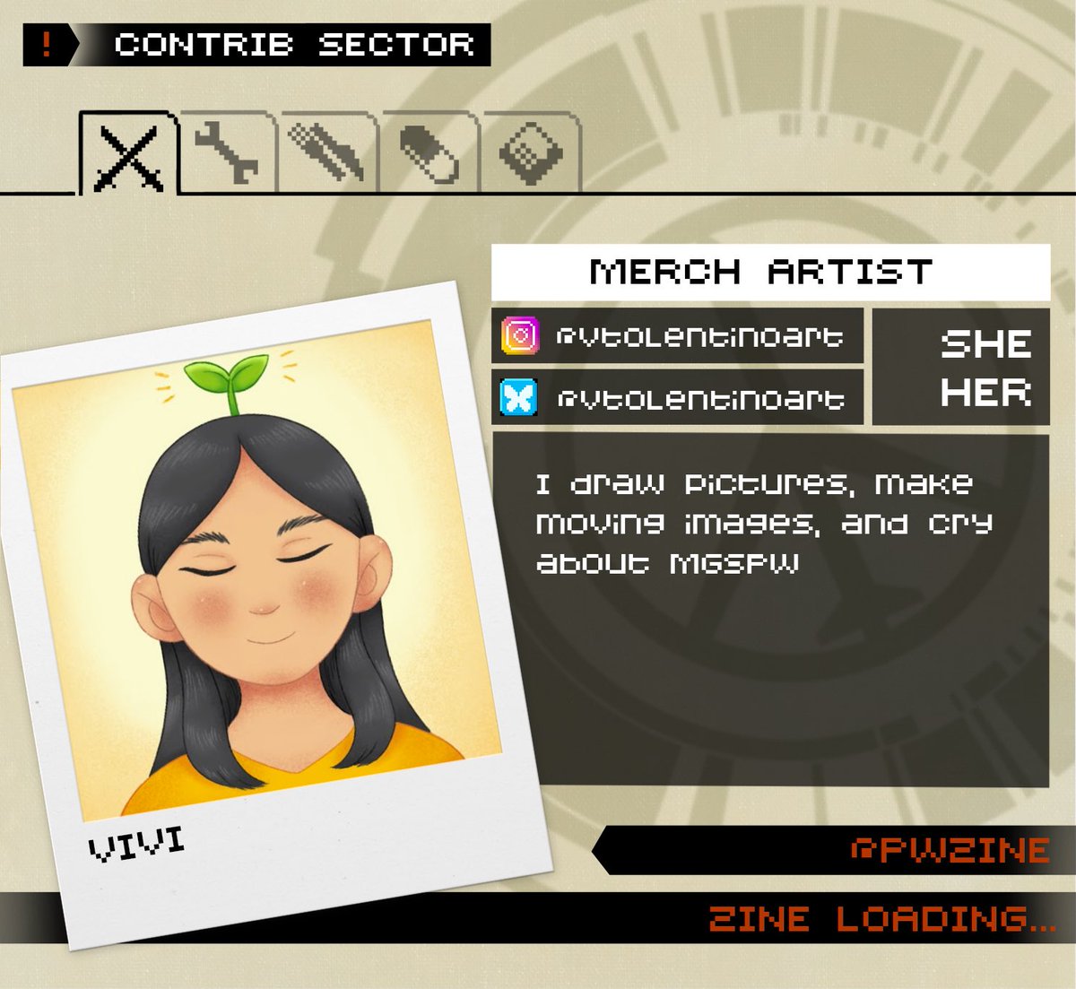 ❗️CONTRIBUTOR INTRODUCTION❗️

continuing with more merch artists, please welcome the amazing <a href="/vtolentinoart/">Vivi 🌱</a> !!