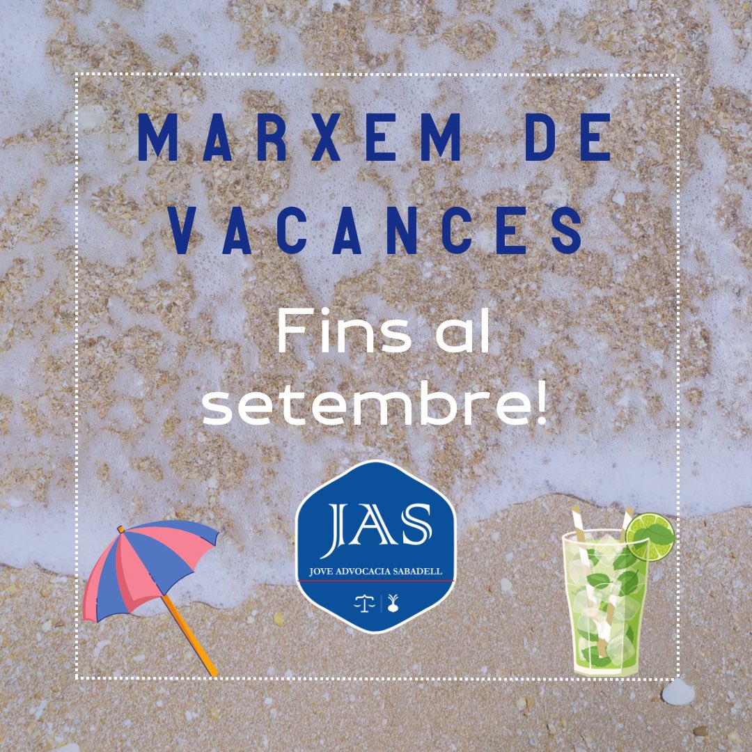 La junta de JAS us desitja unes bones vacances d’estiu 2025… ens retrobem al setembre 👋🏻💙