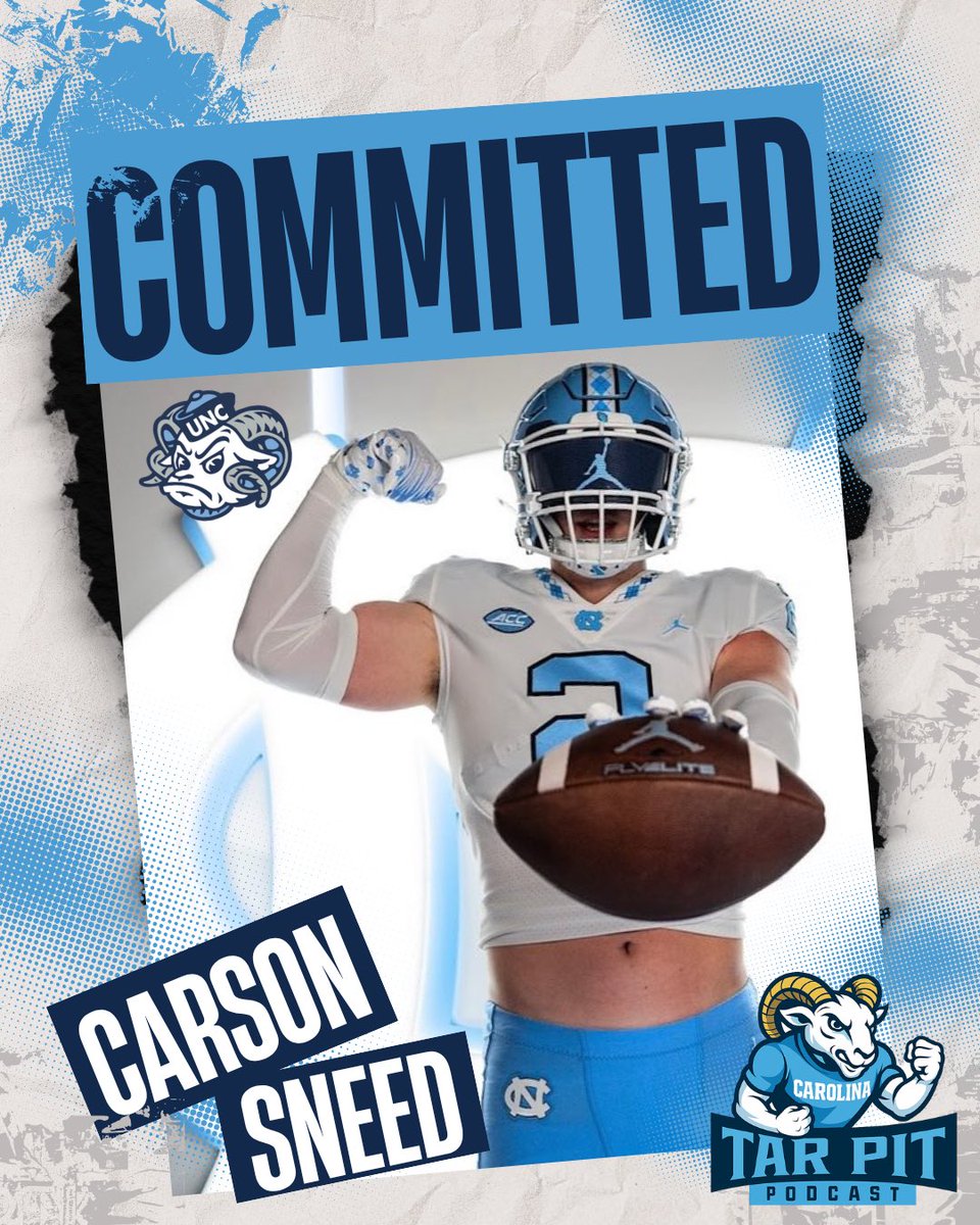 𝘽𝙍𝙀𝘼𝙆𝙄𝙉𝙂: Class of 2026 4🌟 TE Carson Sneed has committed to North Carolina.

Carson, the younger brother of UNC WR Dayton Sneed, was previously committed to Tennessee.