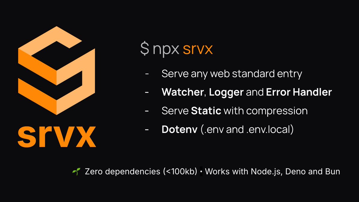 Introducing srvx CLI (experimental). 

The fastest way to start a modern web server in Node.js, Deno, or Bun.