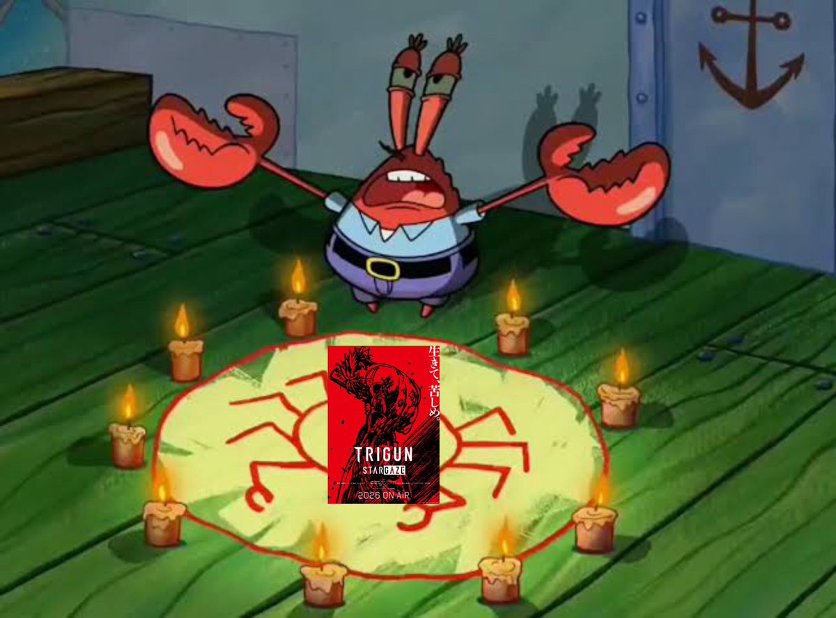 Prayer circle:

                    🕯      🕯
           🕯                        🕯
                Studio Orange 
        🕯will drop a trailer 🕯
                  this August
           🕯                        🕯
                    🕯      🕯

#TRIGUNSTARGAZE