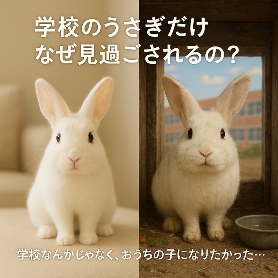 #学校うさぎ