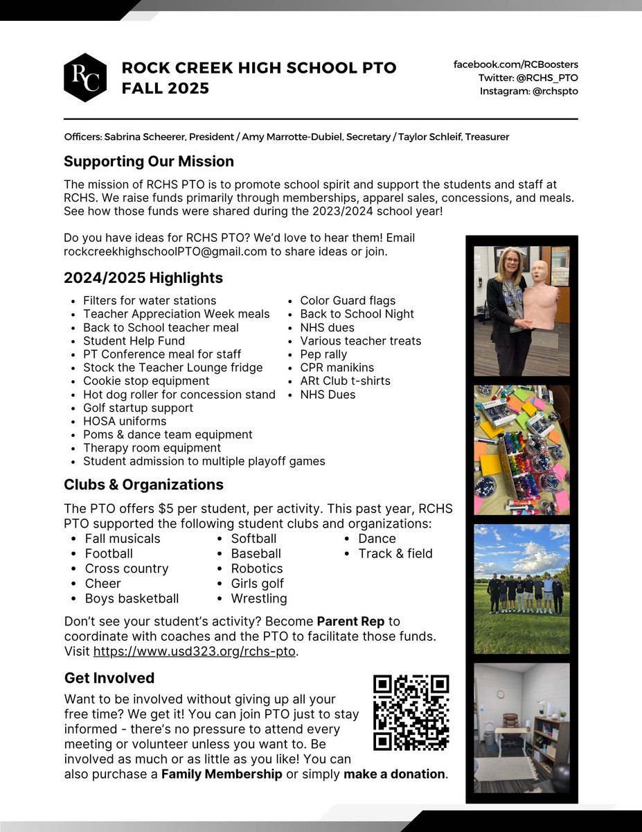 📣 Calling All Mustang Families! The mission of RCHS PTO is to promote school spirit and support students and staff at RCHS. We raise funds primarily through memberships and apparel sales. See how those funds were shared during the past school year &amp; make a family donation today!